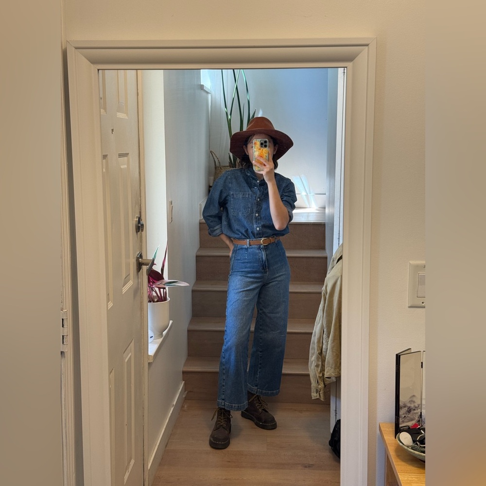 ZARA Bootcut Cowboy Style Straight Denim Jeans